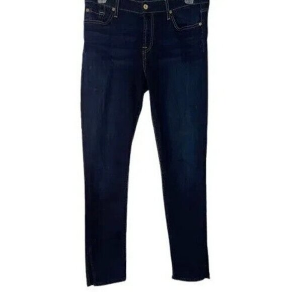 7 For All Mankind Dark Blue Ankle Jeans - Picture 2 of 6